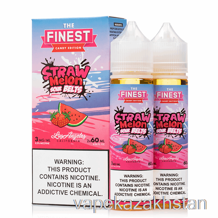 Vape Disposable Straw Melon Sour Belts - The Finest Candy Edition - 120mL 3mg